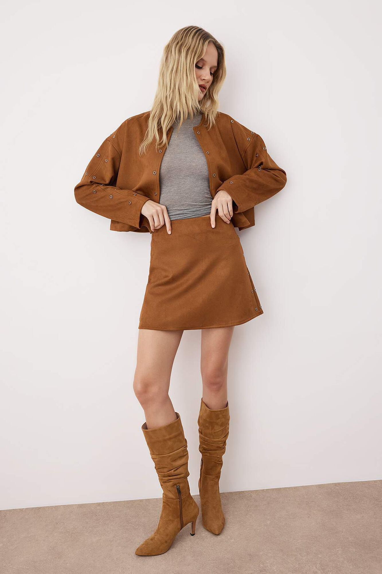 Trendyol Minissaia efeito camur&ccedil;a