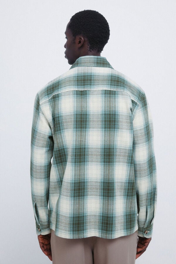 Springfield Sobrecamisa cuadros overshirt verde