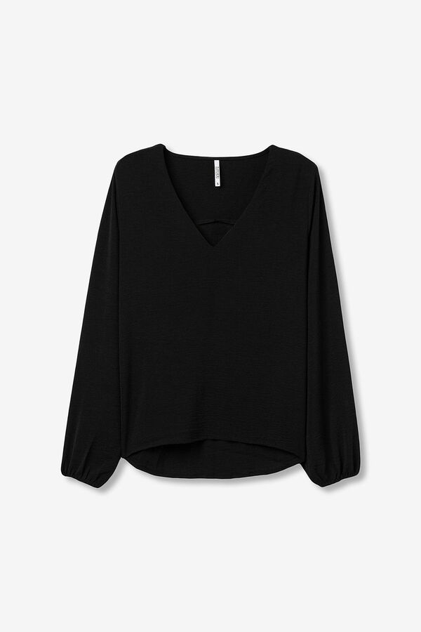 Tiffosi Blusa con espalda plisada negro
