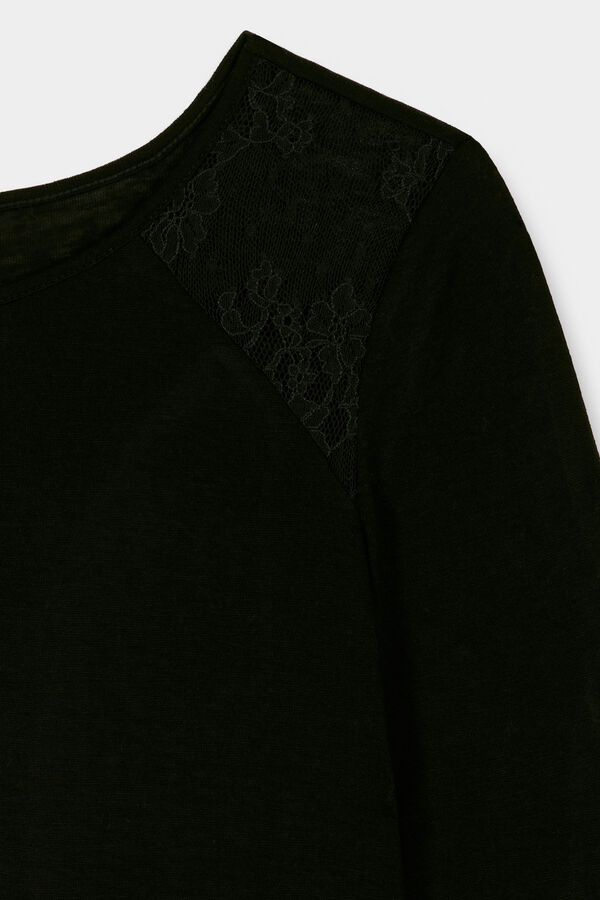 Springfield Camiseta Hombros Transparecias negro