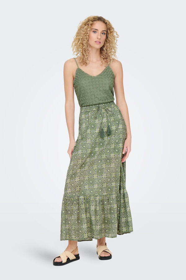 Only Top tirantes de encaje verde