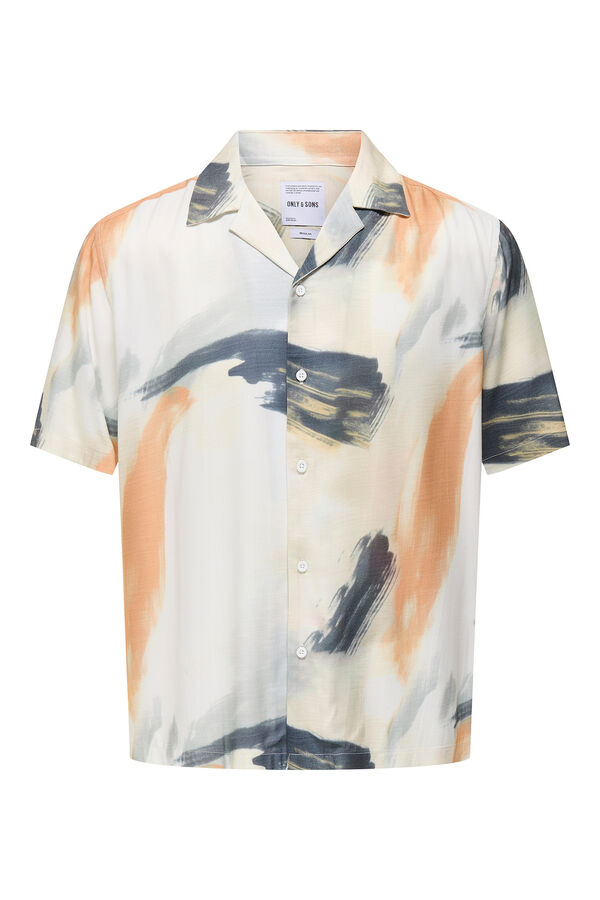 Only & Sons Camisa masculina de manga curta com regular fit  branco