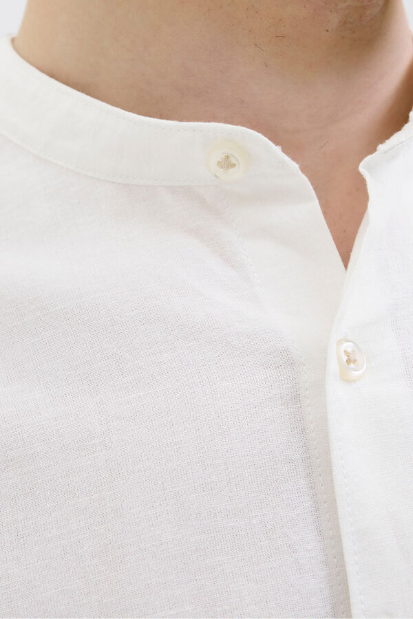 JJ REBEL Camisa colarinho mao de linho branco