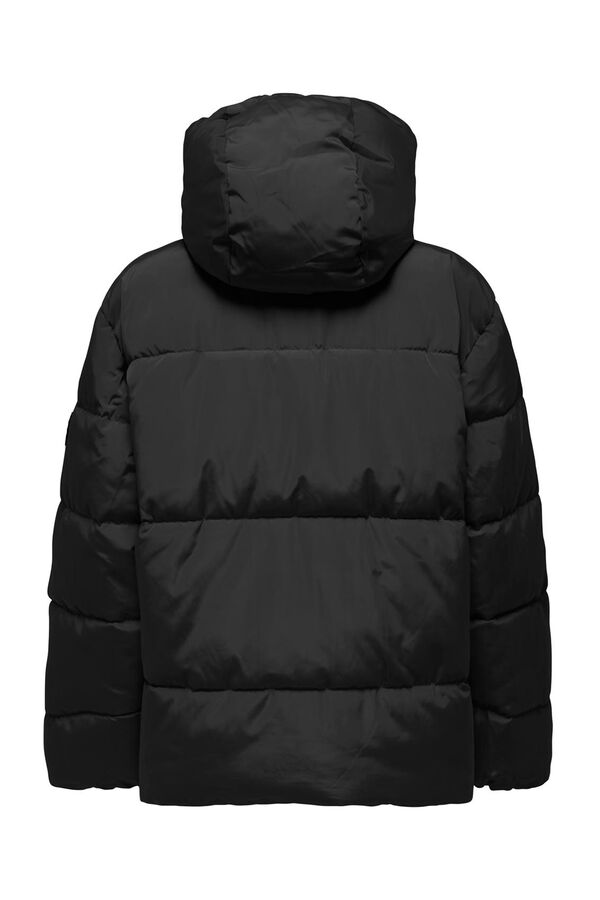 Only Casaco acolchoado com capuz preto