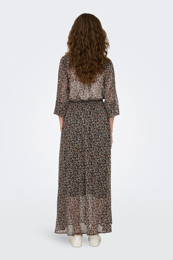 JDY Saia comprida estampada preto