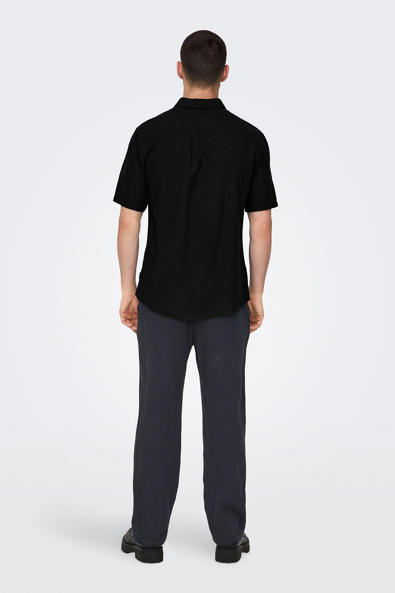 Only & Sons Camisa manga corta lino