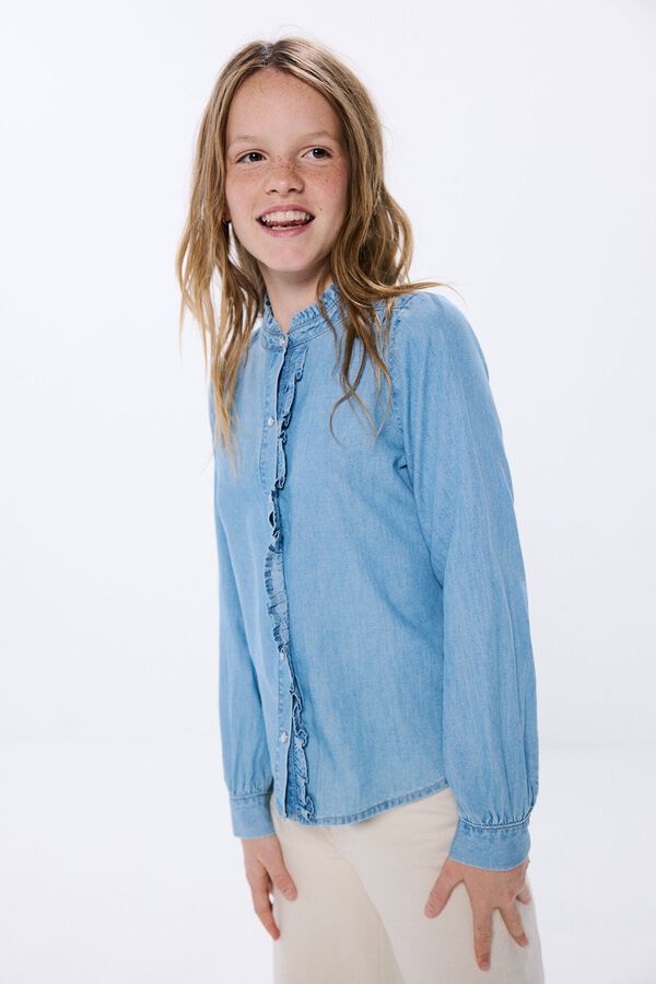Springfield Kids Blusa denim ni&ntilde;a azul