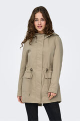 Only Parka corta con capucha marr&oacute;n