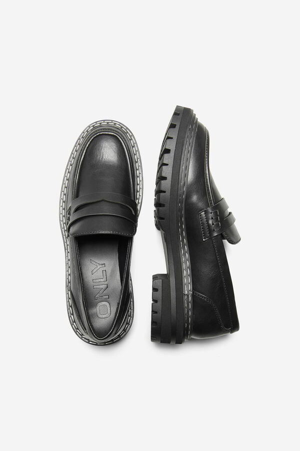 Only Mocassins com sola rasteira preto