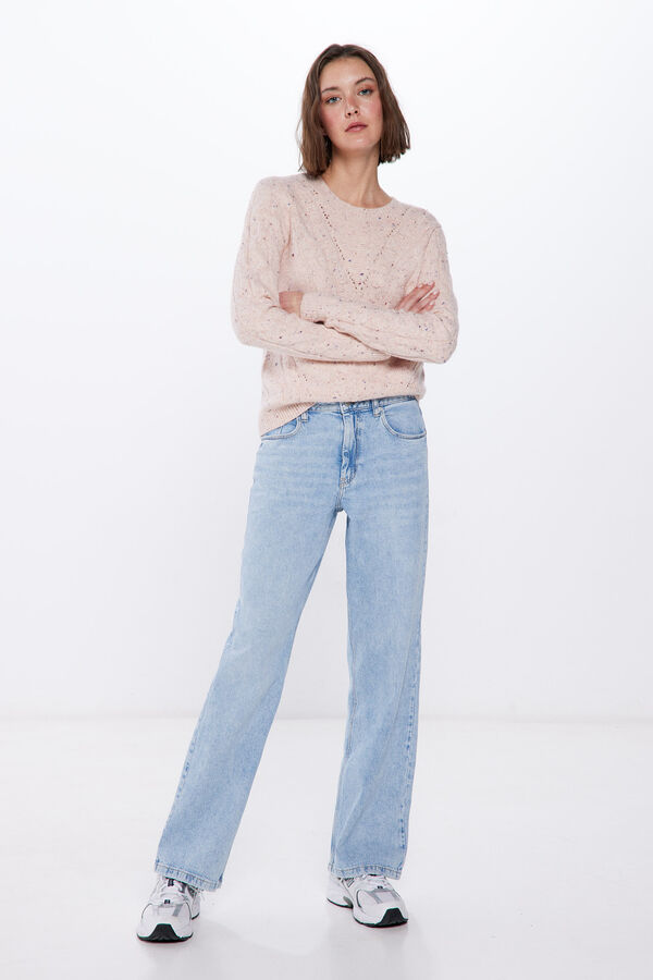 Springfield Jersey Jaspeado Estructura rosa