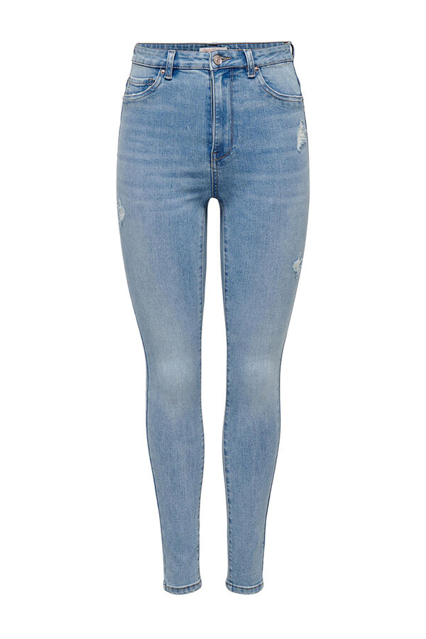 Only Jeans Skinny Tiro Alto azul