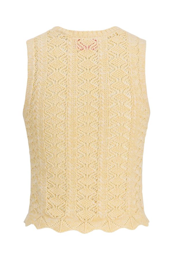 Jack & Jones Top punto calado amarillo