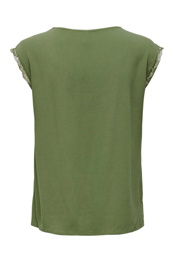 Only Blusa manga curta renda verde