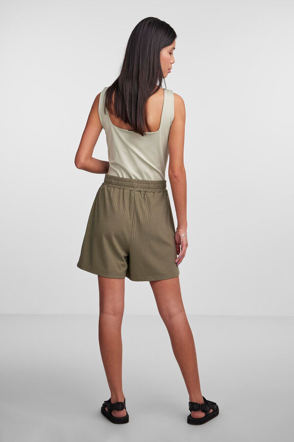 Pieces Calças curtas caneladas verde