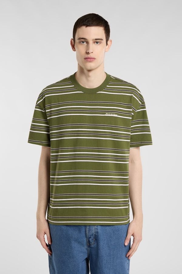 Dickies T-shirt de manga curta &agrave;s riscas branco