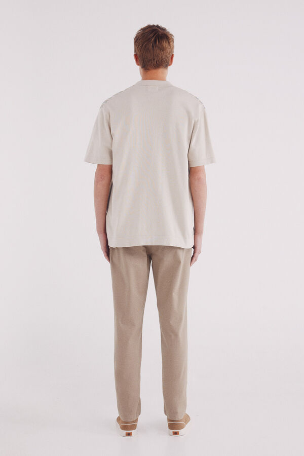 Springfield Pantal&oacute;n chino microestampado slim fit nude