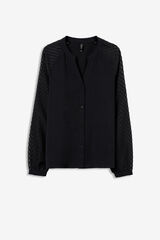 Tiffosi Blusa Plumeti Efeito Enrugado preto