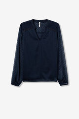 Tiffosi Blusa semitransparente azul