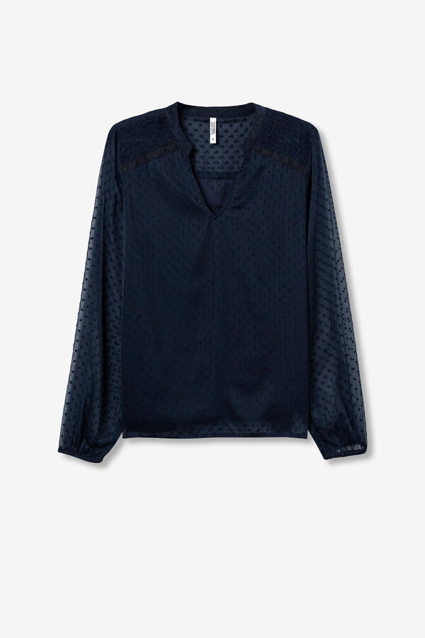 Tiffosi Blusa semitransparente azul