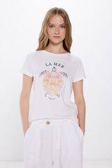 Springfield Camiseta Gr&aacute;fica Marina beige