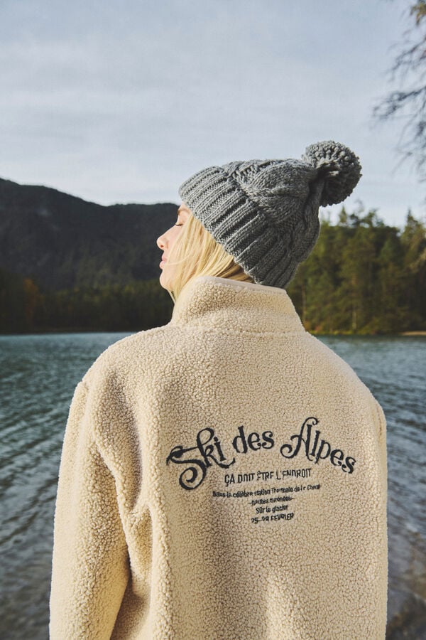 Springfield Sudadera borrego "Ski des Alpes" estampado