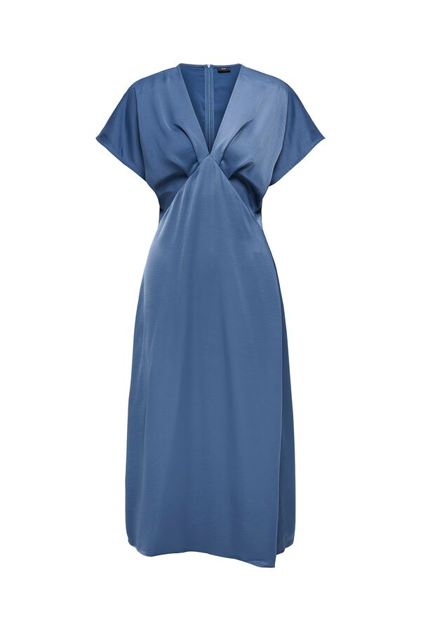 JDY Vestido midi satinado azul