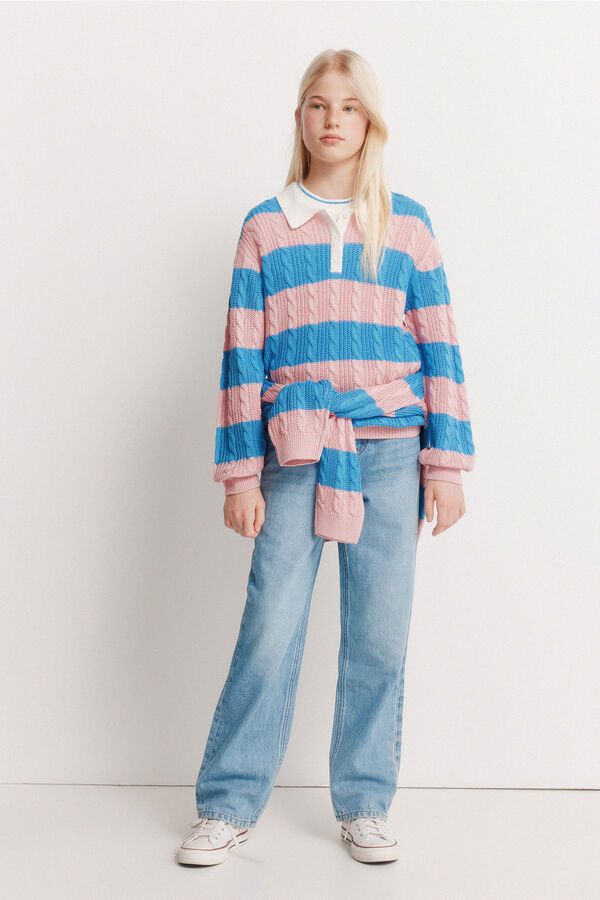 Springfield Kids Jersey polo rayas ni&ntilde;a rosa