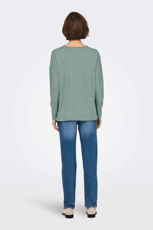 Only Camisola às riscas verde