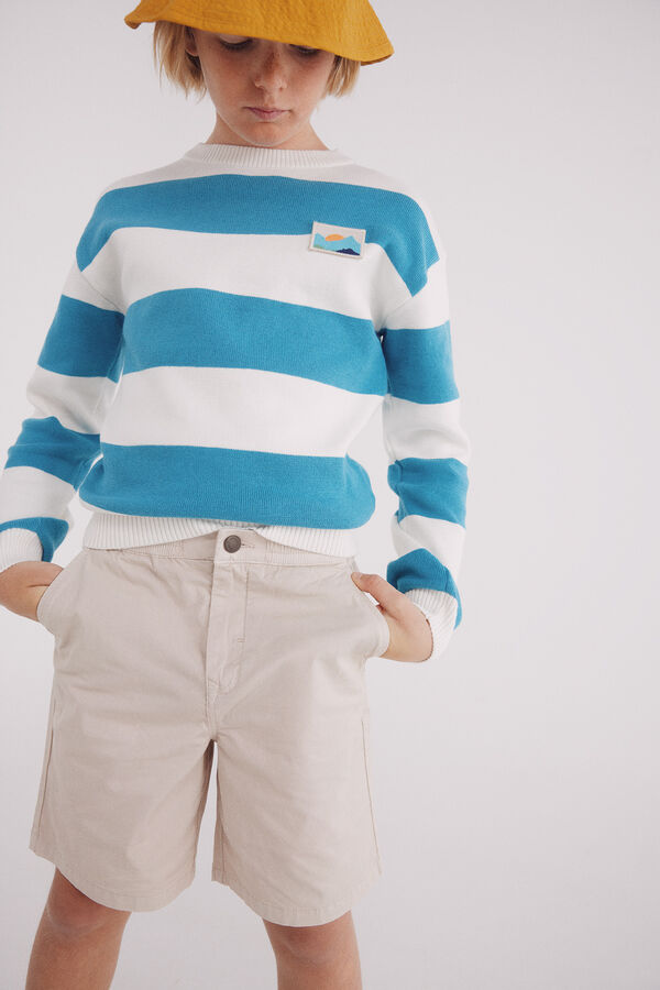 Springfield Kids Bermudas calças chino leves de menino bege