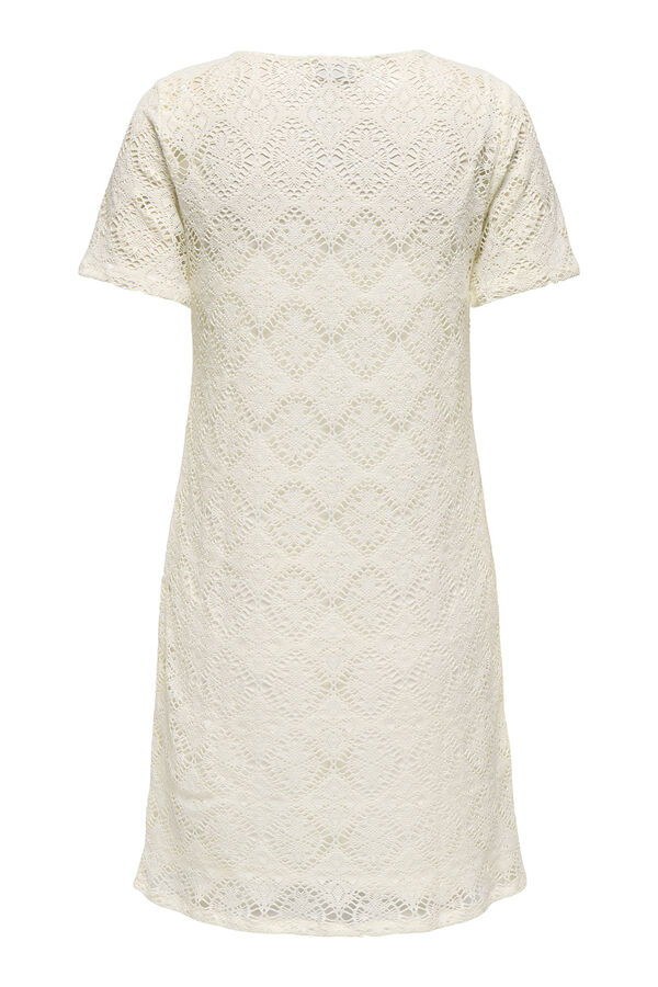 JDY Vestido curto com renda branco