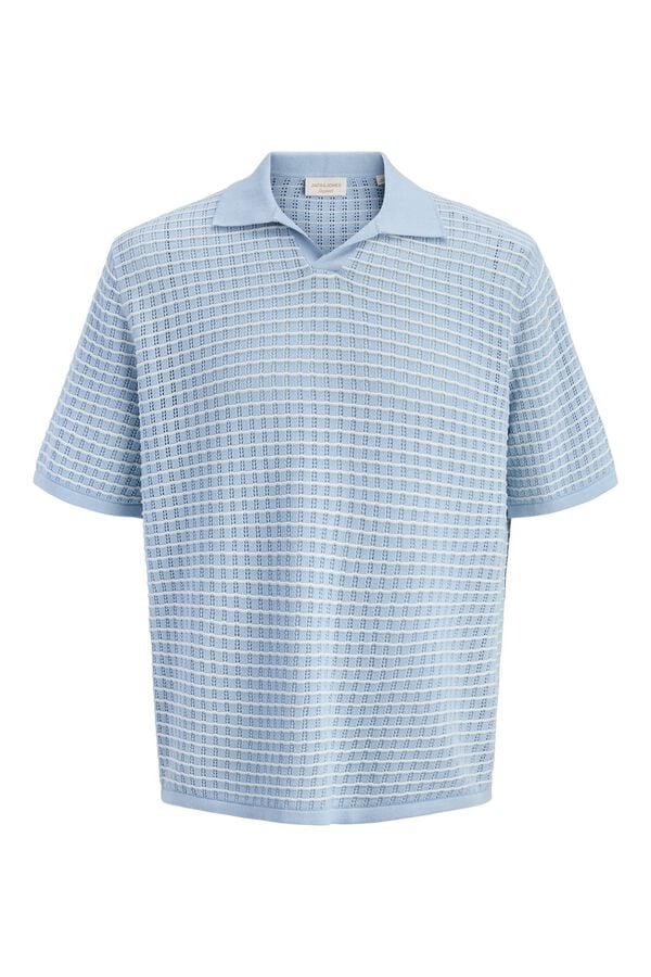 Jack & Jones Polo em malha relaxed fit em algod&atilde;o azul