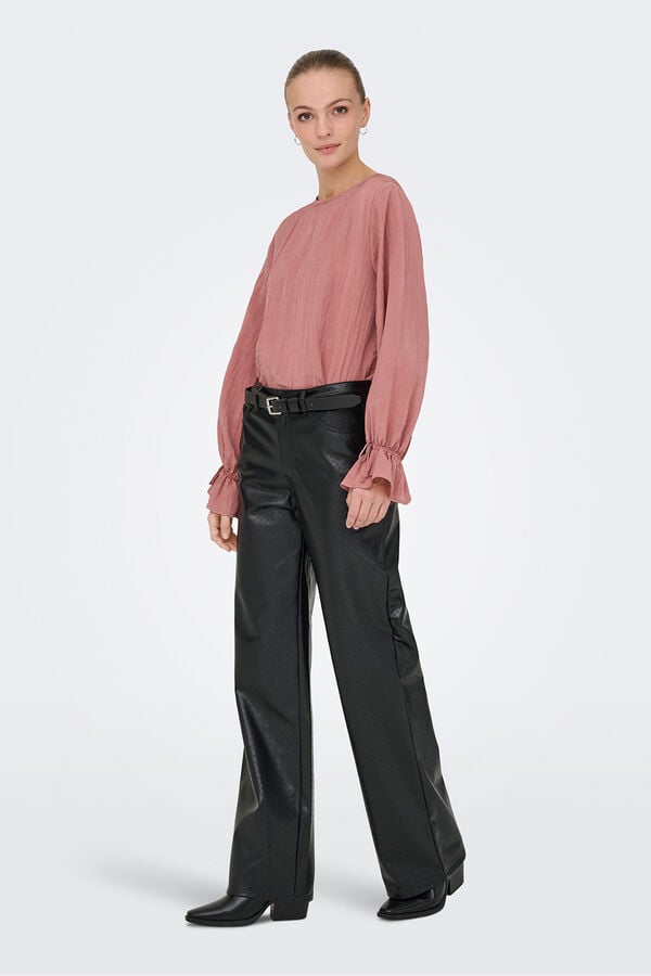 JDY Blusa manga larga fluida rosa
