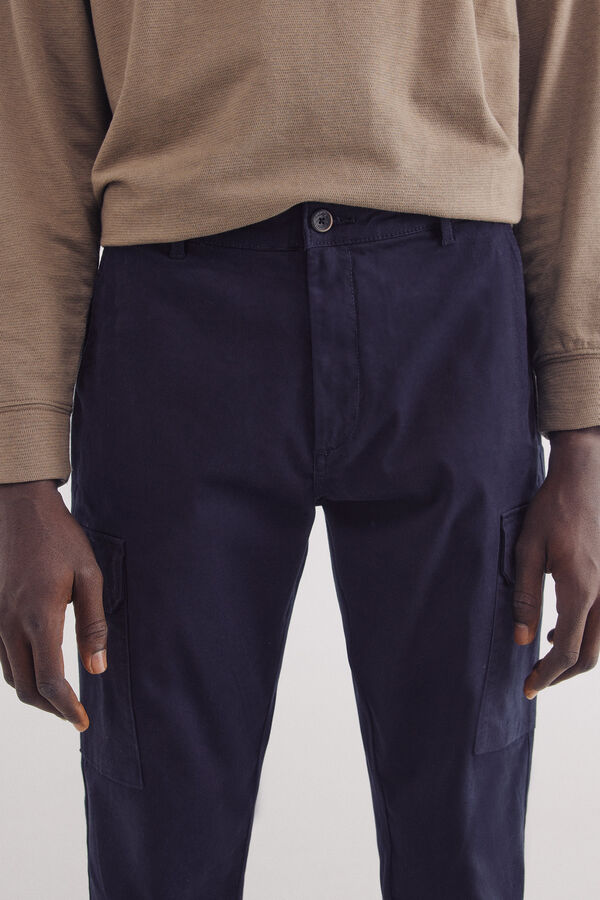 Springfield cal&ccedil;as chino cargo cargo slim fit e confort&aacute;veis azul