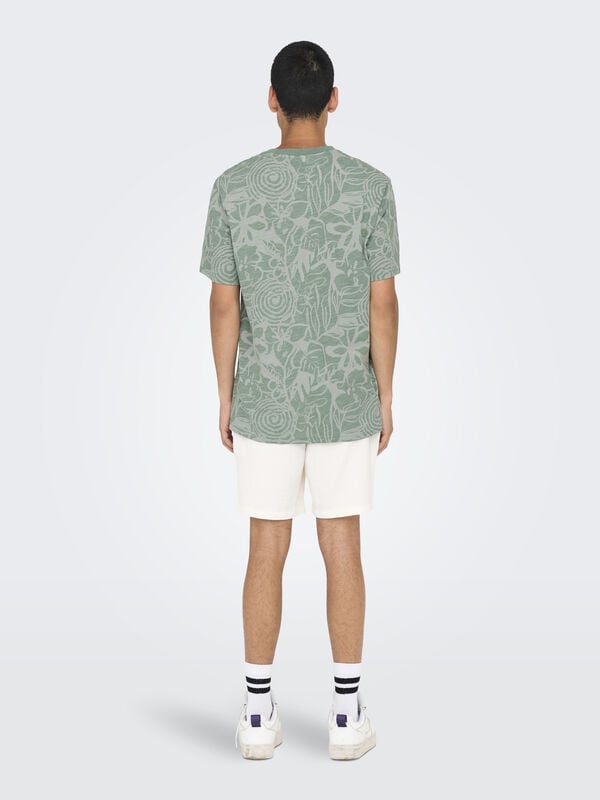 Only & Sons T-shirt de manga curta estampada verde