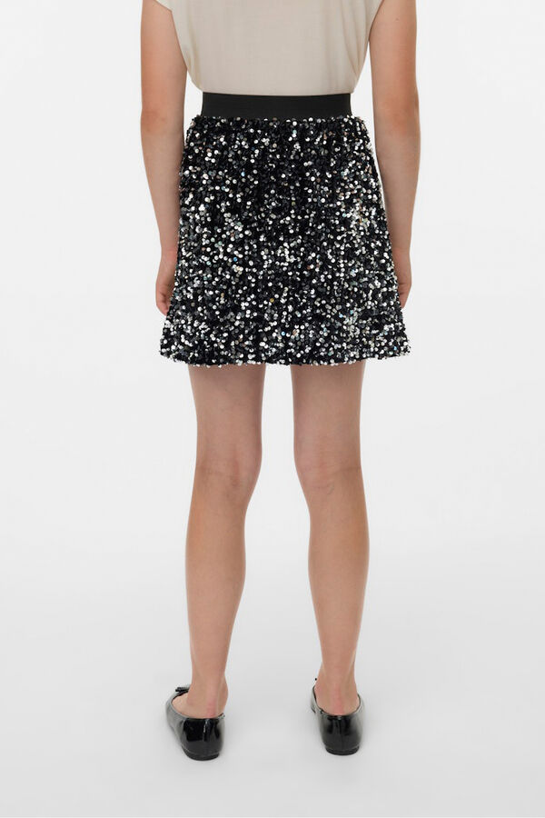 Vero Moda Girl Saia curta com lantejoulas  preto