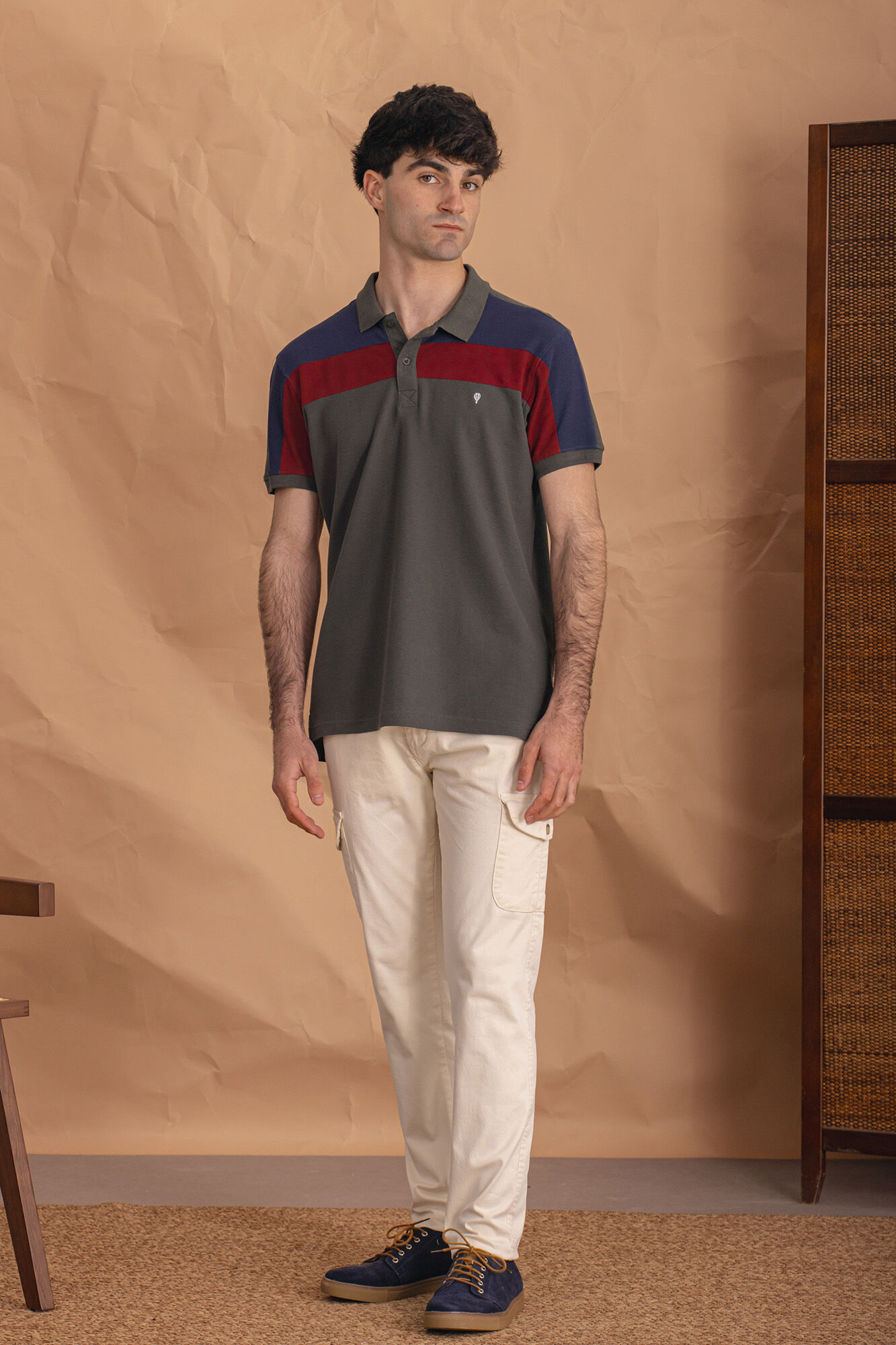 Celopman Polo com pain&eacute;is verdes