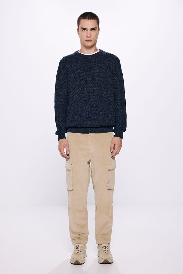 Springfield Pantal&oacute;n cargo pana slim fit beige