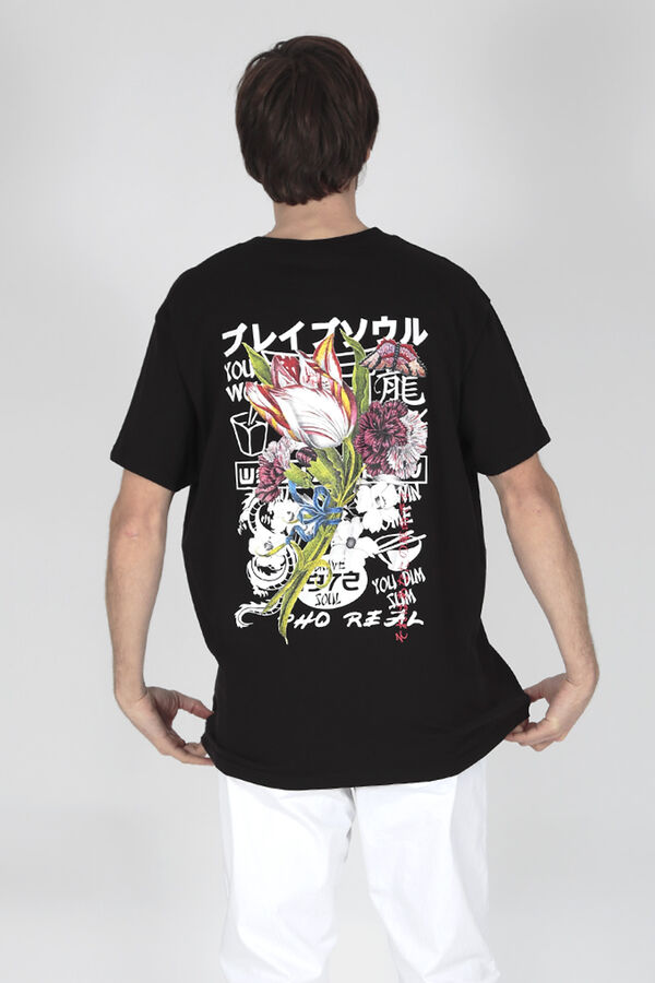 Brave Soul Camiseta estampada en espalda negro