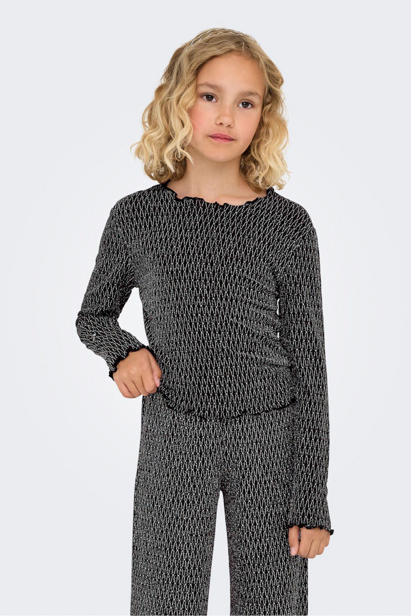 Only Girls Top de efecto brillante