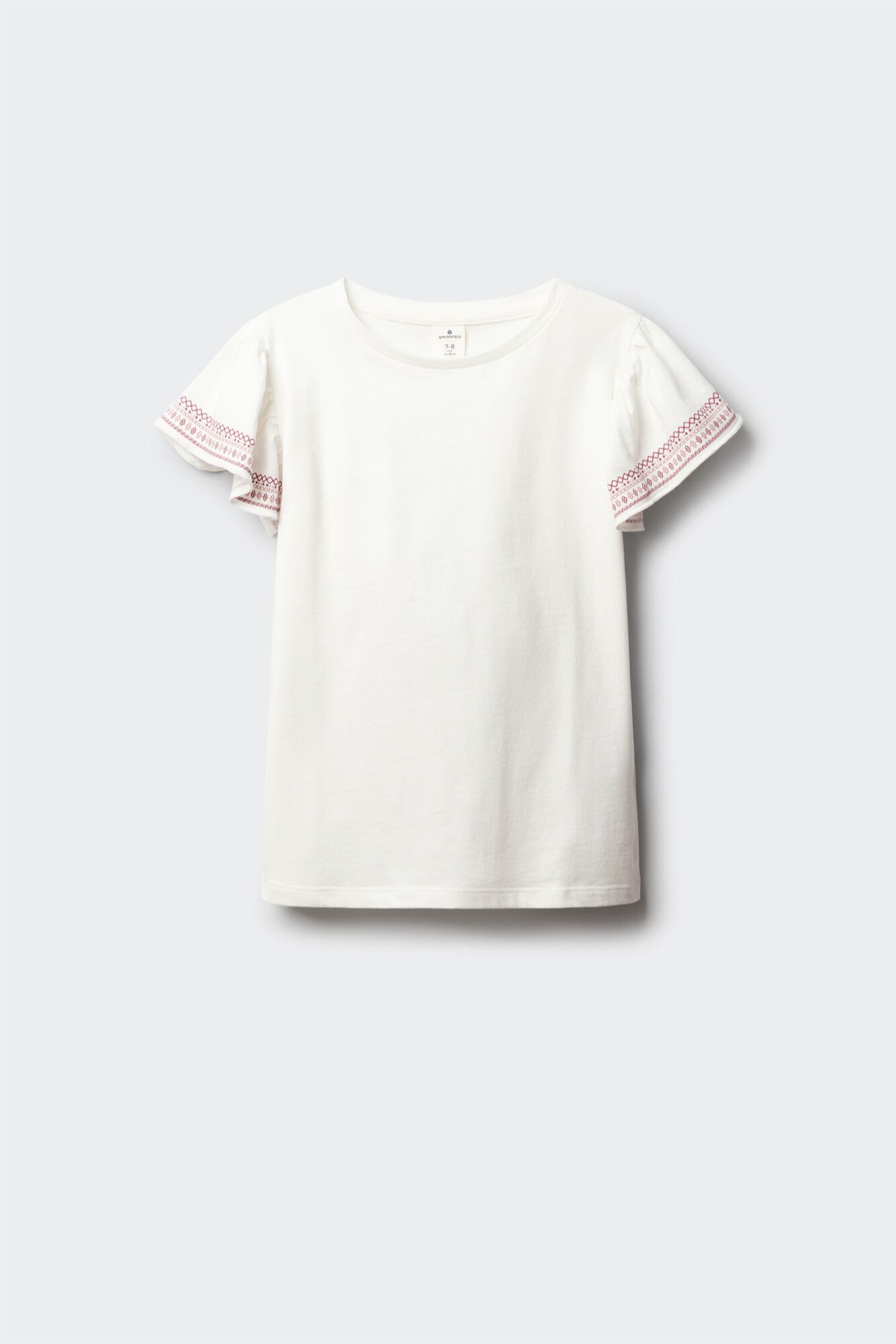 Springfield Kids Camiseta manga corta b&aacute;sica volante estampado ni&ntilde;a