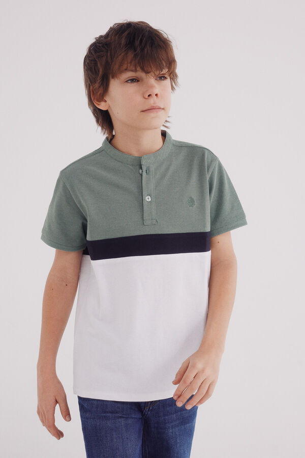 Springfield Kids Pólo color block de menino verde