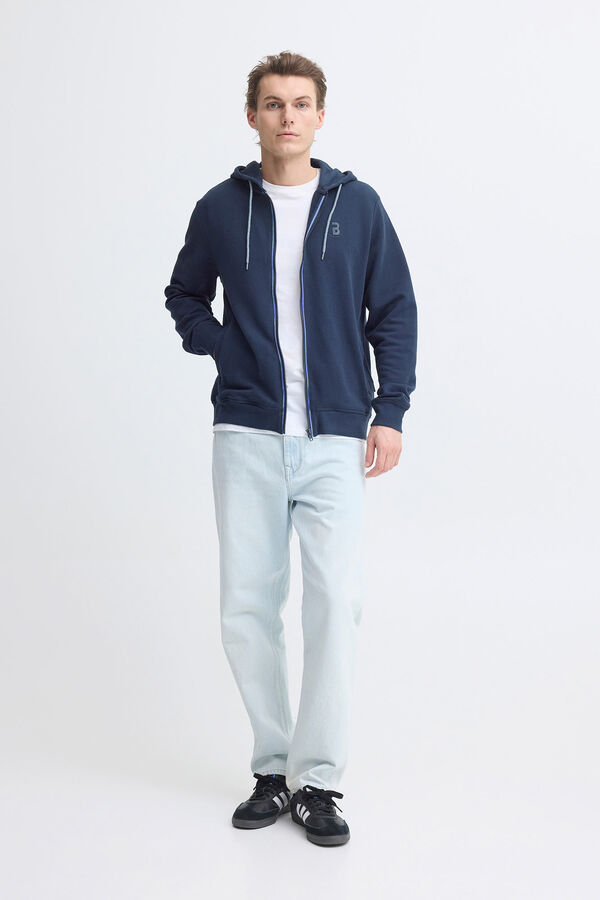 Blend Sudadera piqu&eacute; con capucha azul