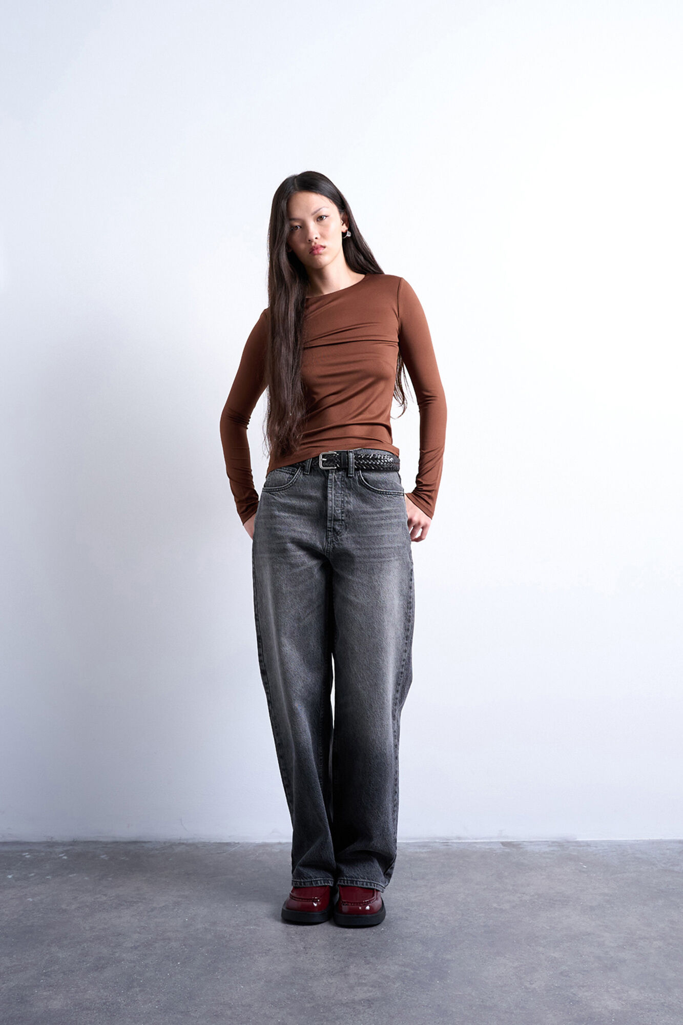 Topshop Top de cuello redondo