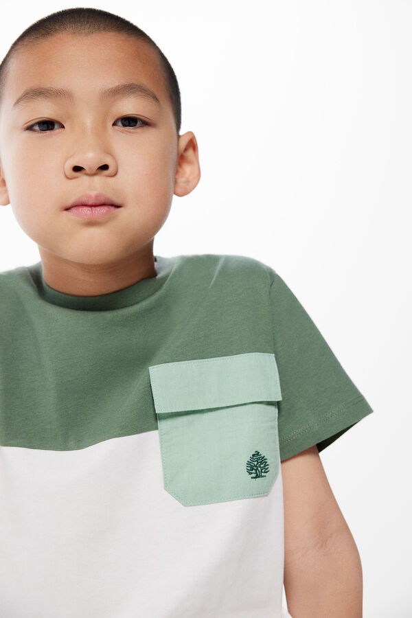 Springfield Kids T-shirt color block bolso menino verde