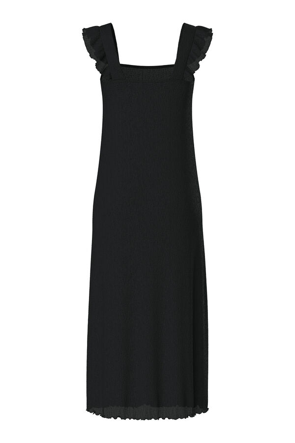 Pieces Vestido midi de flores negro