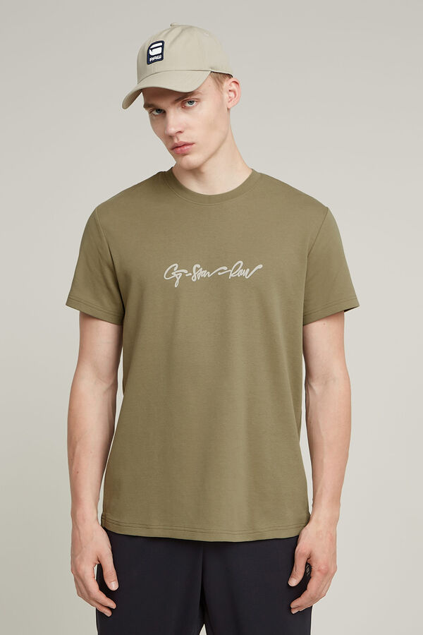 G-STAR Camiseta de manga corta y logo G-Star verde