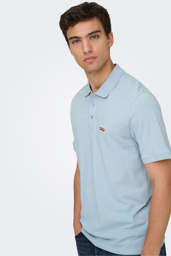 Only & Sons Polo com detalhe frontal azul