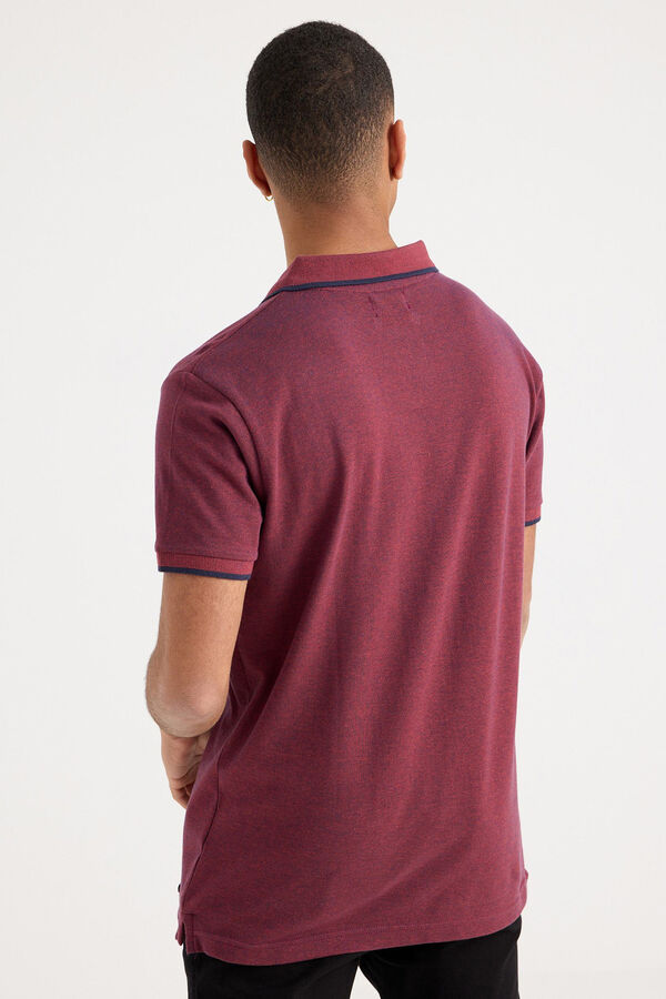 Inside Polo Piquet Contrastes burdeos