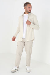 Brave Soul Camisa manga comprida com bolso bege