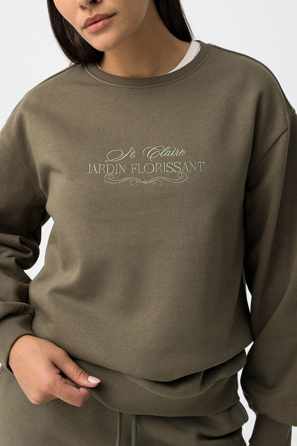 Tiffosi Sweatshirt com bordado frontal bege